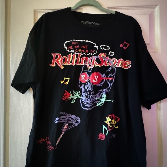 Women's Urban Outfitters Rolling Stone Black Graphic T-Shirt - Picture 2 of 6